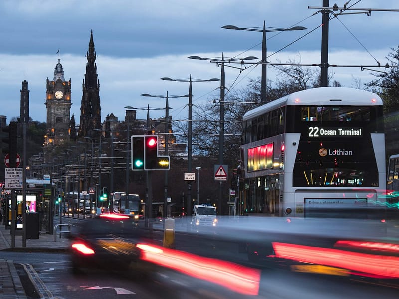 A busy street in Scotland