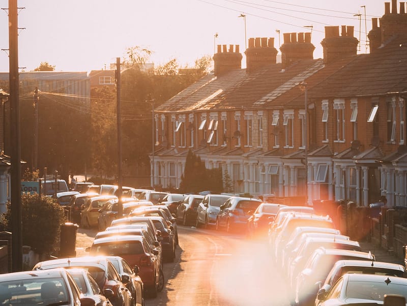 A row of townhouses