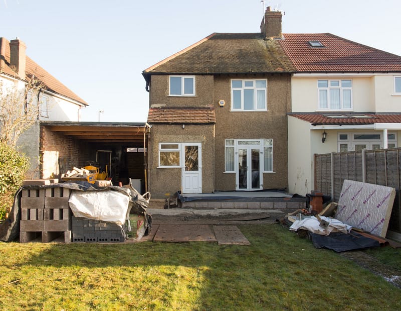 shot of house from the back garden